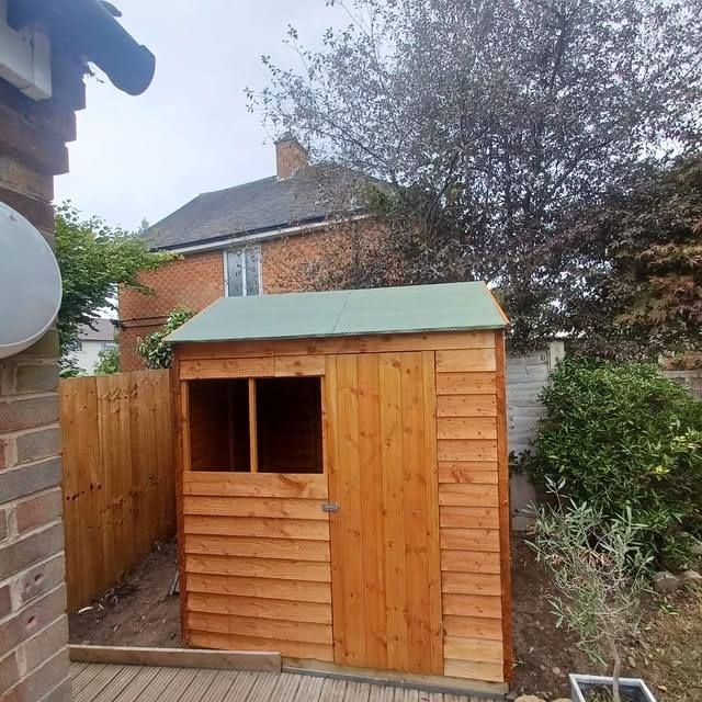 A timber garden shed supplied and fitted